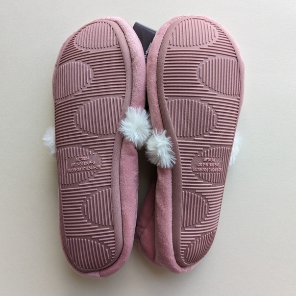 Bloomfield 3 pc Foot Scrub & Pink Snug Leaves Slipper Mary Jane Style Set sz Med - Picture 3 of 6